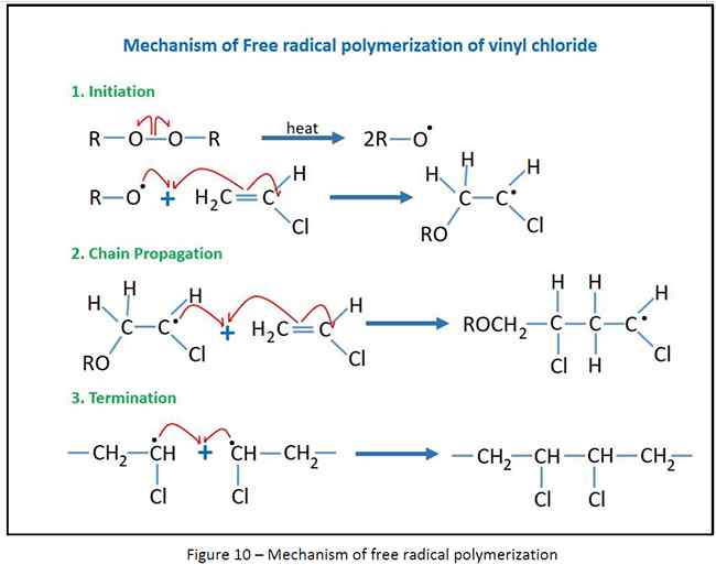 Mechanism of free radical polymerization